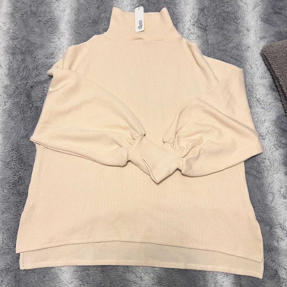 Glam Mock neck Lightweight Sweater, S-XL